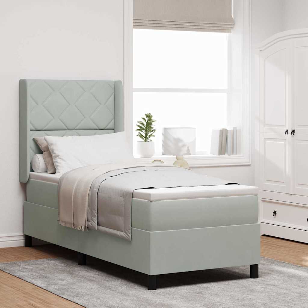 Lit À Ressorts Avec Matelas Avec Led Velours