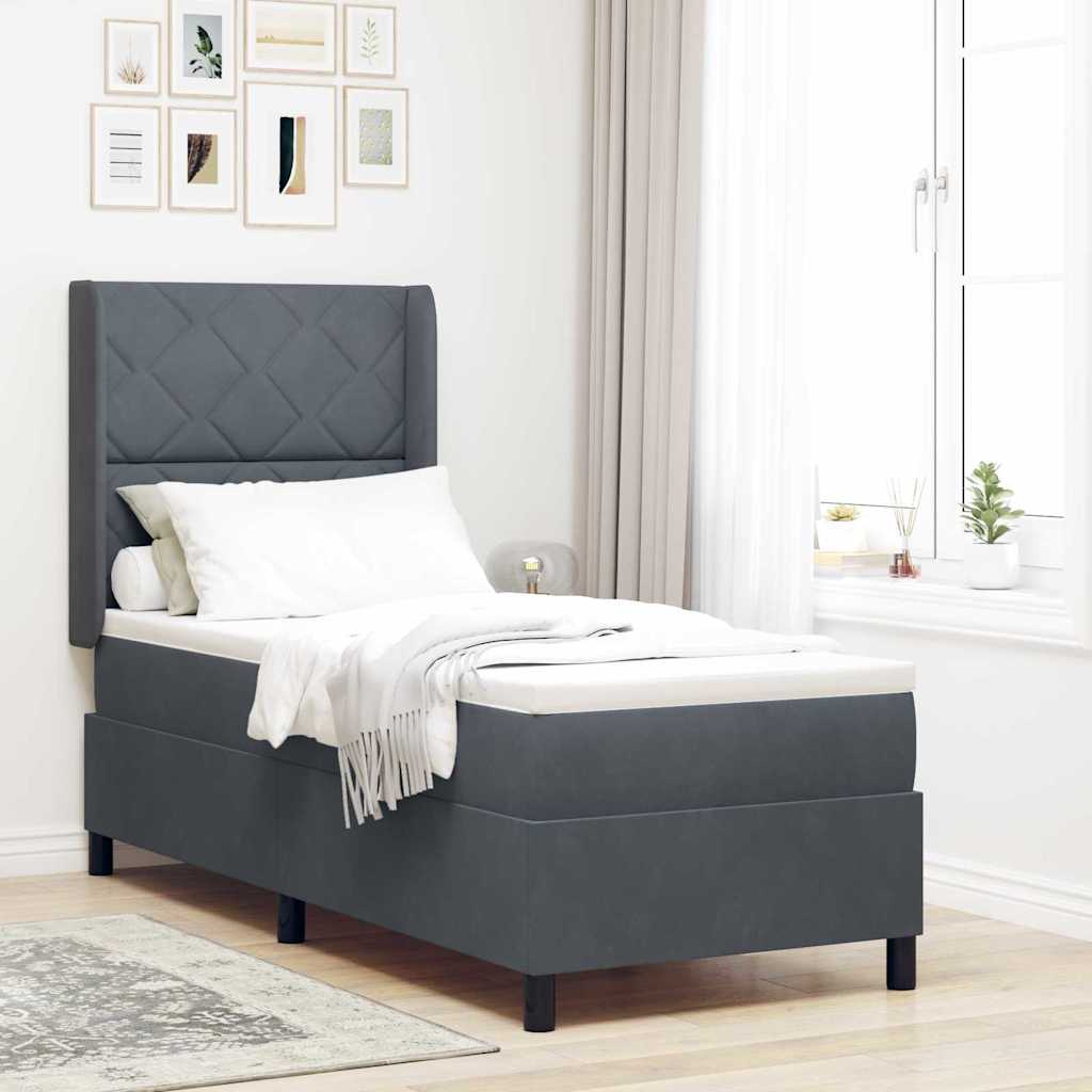 Lit À Ressorts Avec Matelas Avec Led Velours