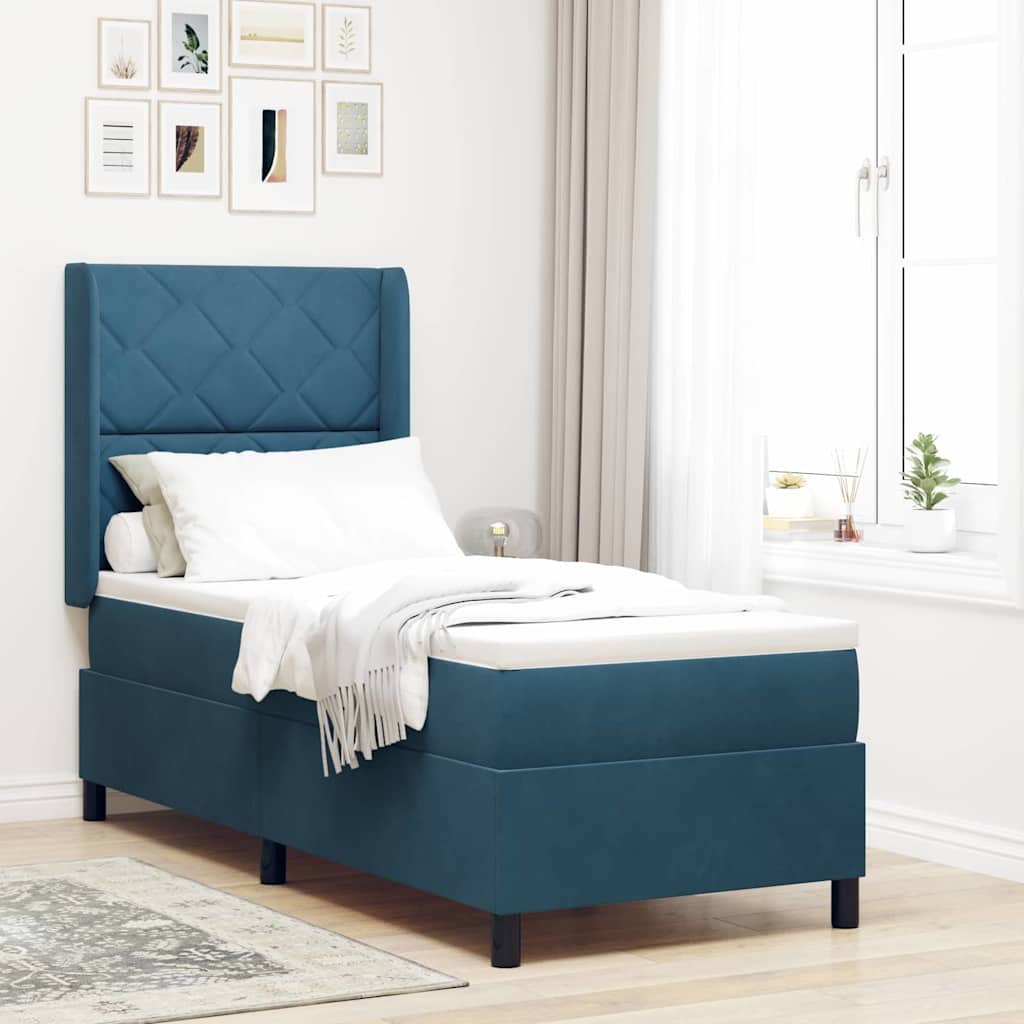Lit À Ressorts Avec Matelas Avec Led Velours