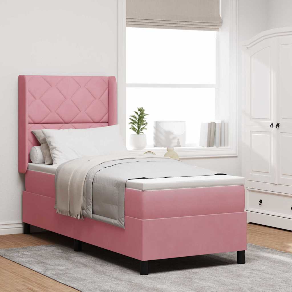 Lit À Ressorts Avec Matelas Avec Led Velours