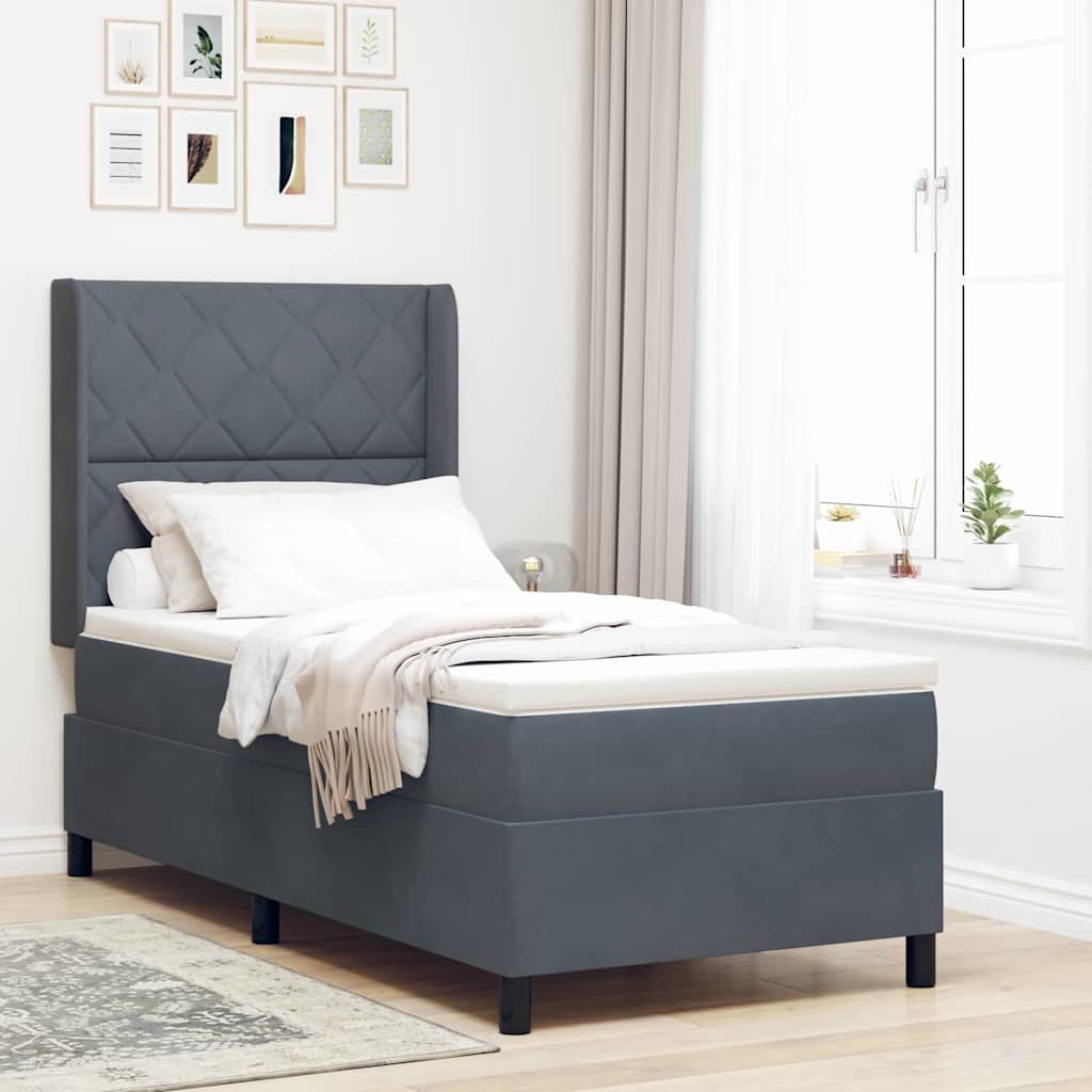 Lit À Ressorts Avec Matelas Avec Led Velours