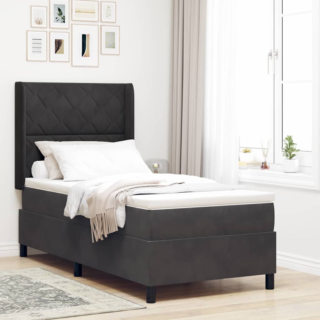 Lit À Ressorts Avec Matelas Avec Led Velours