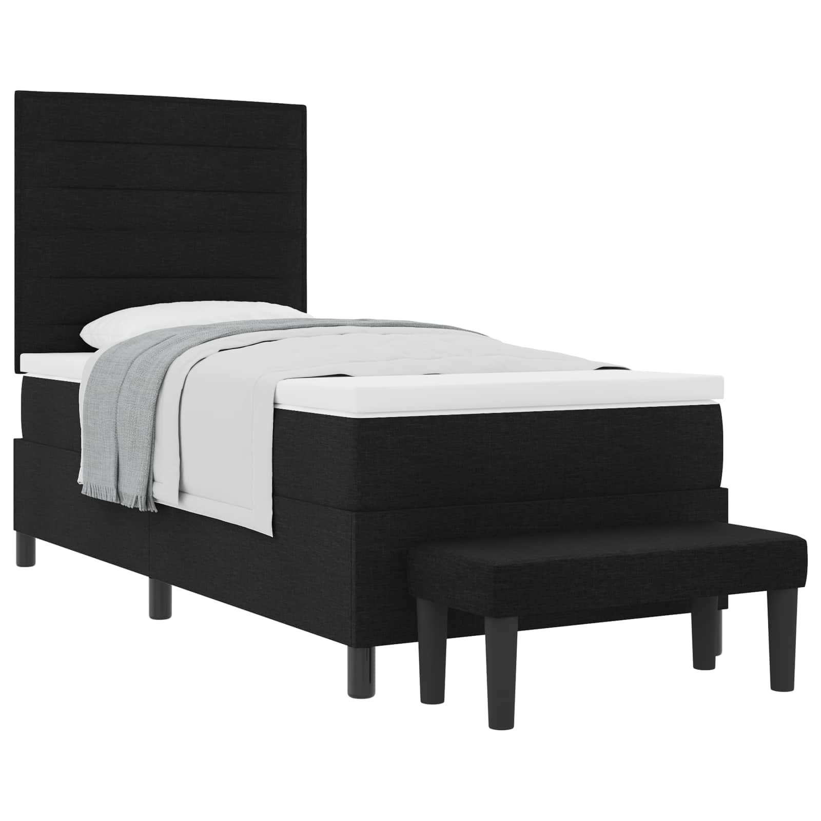 Lit À Ressorts Avec Tête De Lit Tissu