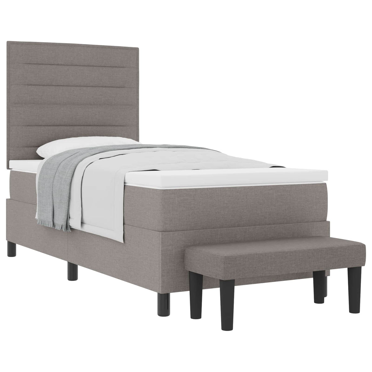 Lit À Ressorts Avec Tête De Lit Tissu