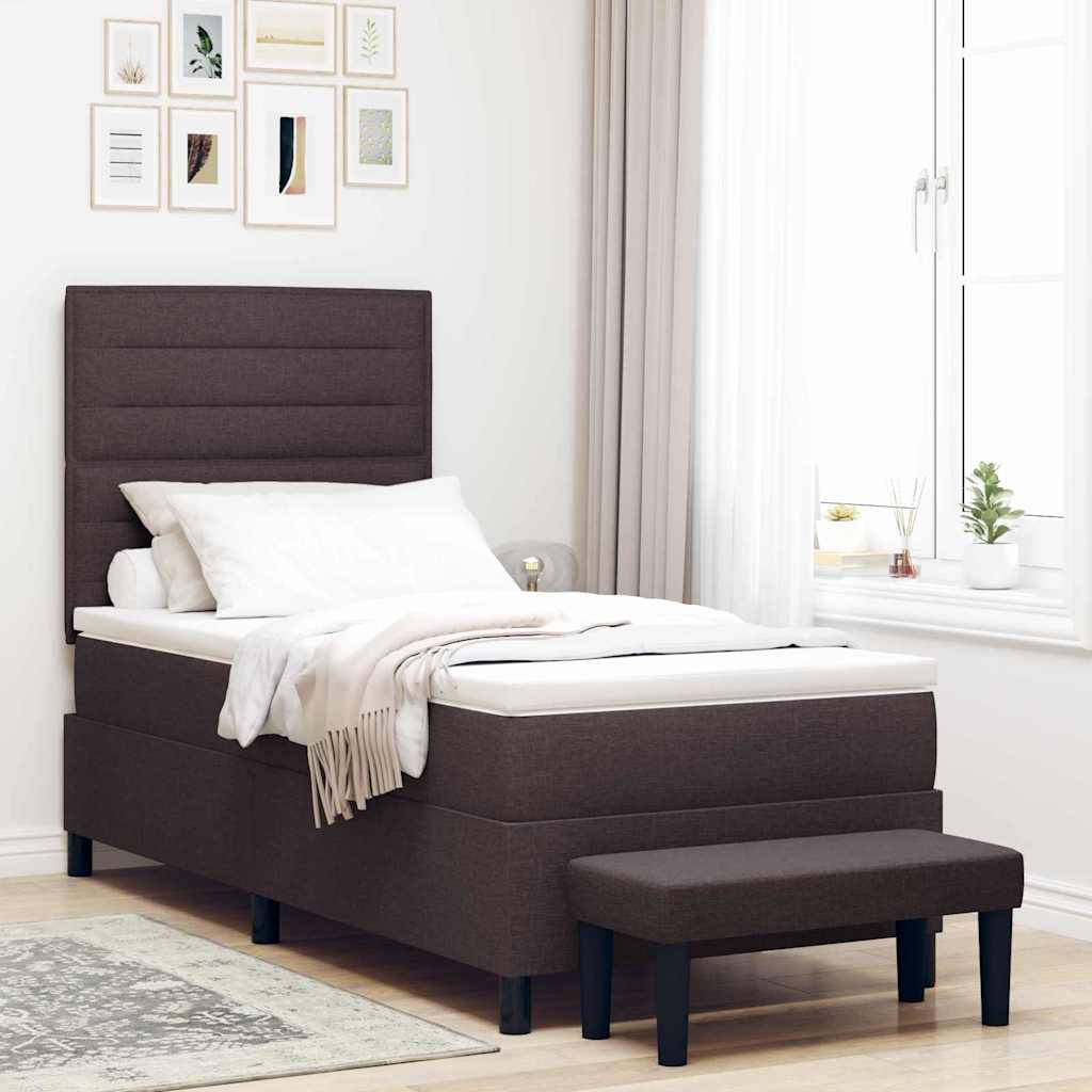 Lit À Ressorts Avec Tête De Lit Tissu