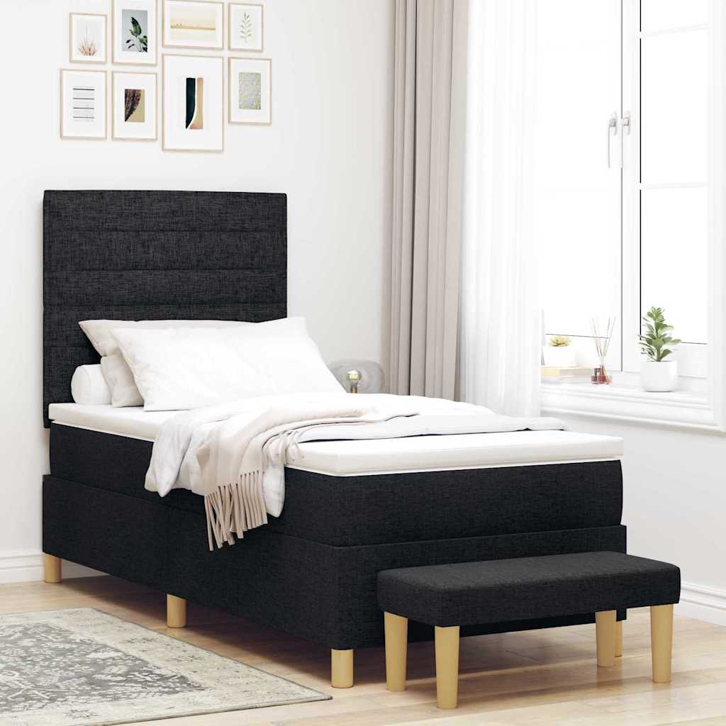 Lit À Ressorts Avec Coussin 190 X 90 Cm Tissu