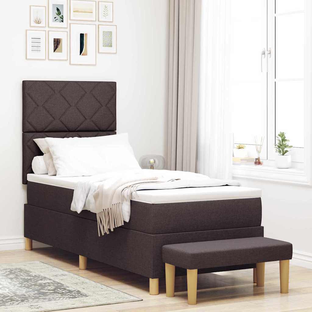 Lit À Ressorts Avec Coussin 190 X 90 Cm Tissu