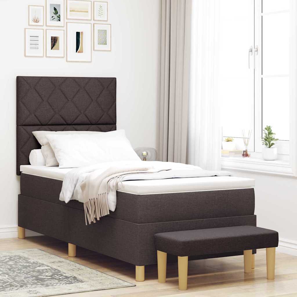 Lit À Ressorts Avec Coussin 190 X 90 Cm Tissu