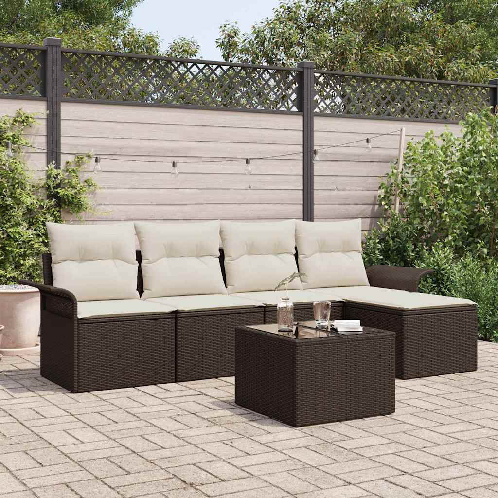 Ensemble De Canapé De Jardin 6 Pc Polyrotin