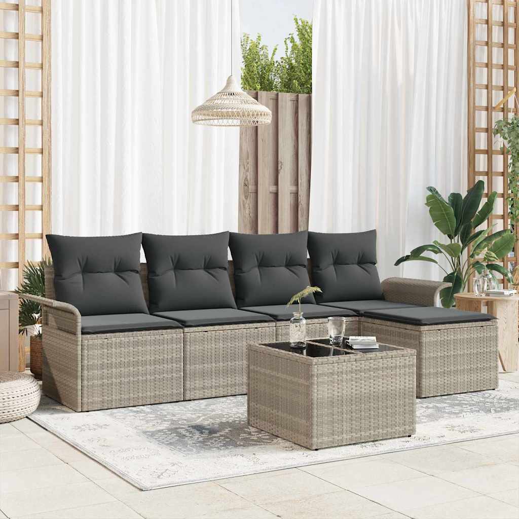Ensemble De Canapé De Jardin 6 Pc Polyrotin