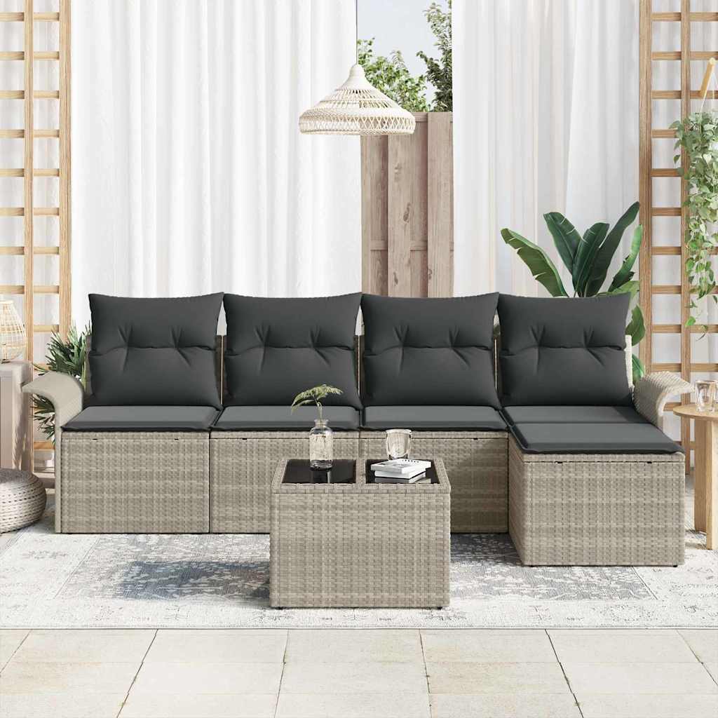 Ensemble De Canapé De Jardin 6 Pc Polyrotin