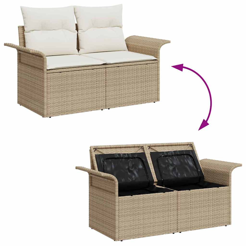 Ensemble De Canapé De Jardin 4 Pc Beige Polyrotin