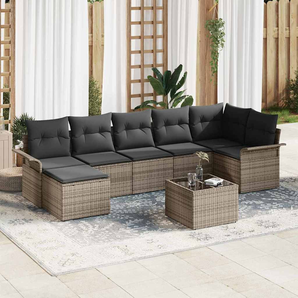 Ensemble De Canapé De Jardin 8 Pc Polyrotin