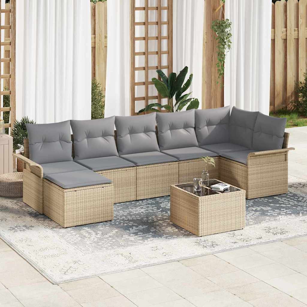 Ensemble De Canapé De Jardin 8 Pc Polyrotin