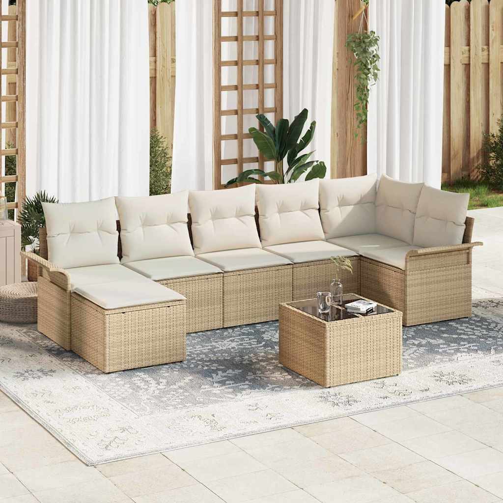 Ensemble De Canapé De Jardin 8 Pc Polyrotin