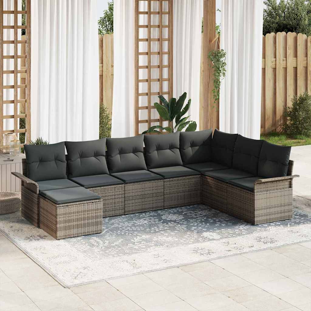 Ensemble De Canapé De Jardin 9 Pc Gris Poly Rotin