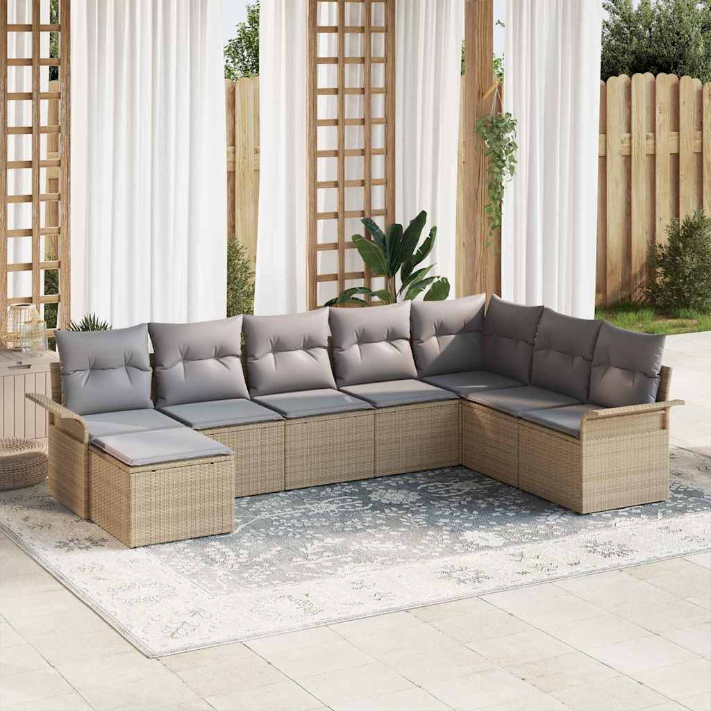 Ensemble De Canapé De Jardin 9 Pc Gris Poly Rotin