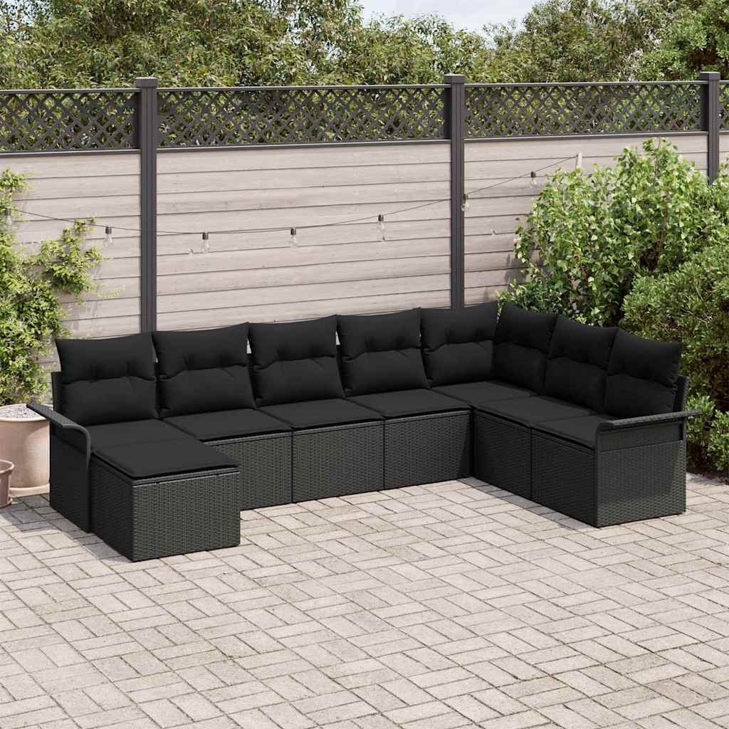 Ensemble De Canapé De Jardin 9 Pc Gris Poly Rotin