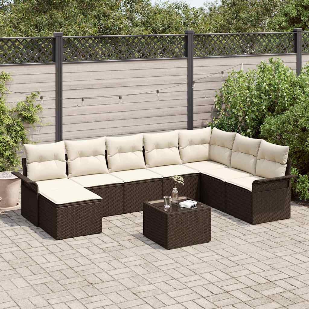 Ensemble De Canapé De Jardin 9 Pc Gris Poly Rotin