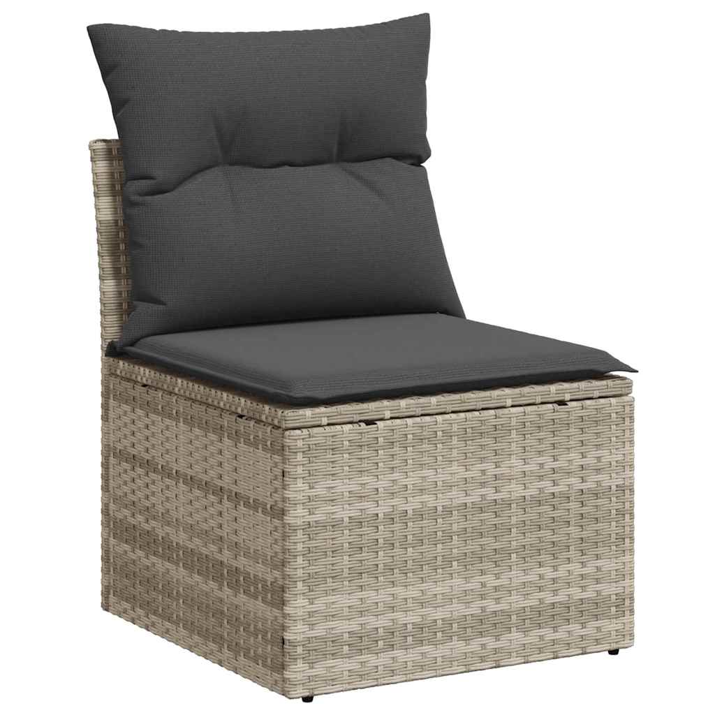 Ensemble De Canapé De Jardin 9 Pc Gris Poly Rotin