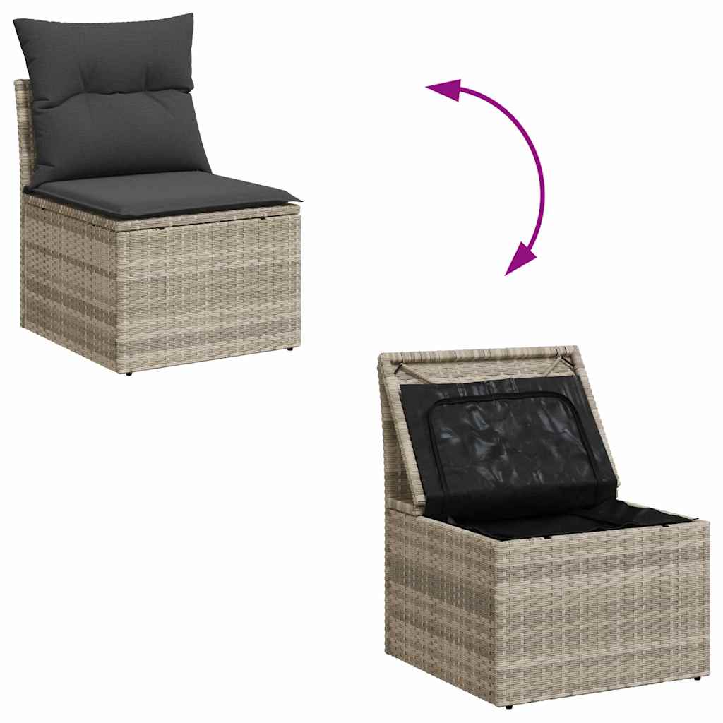 Ensemble De Canapé De Jardin 9 Pc Gris Poly Rotin