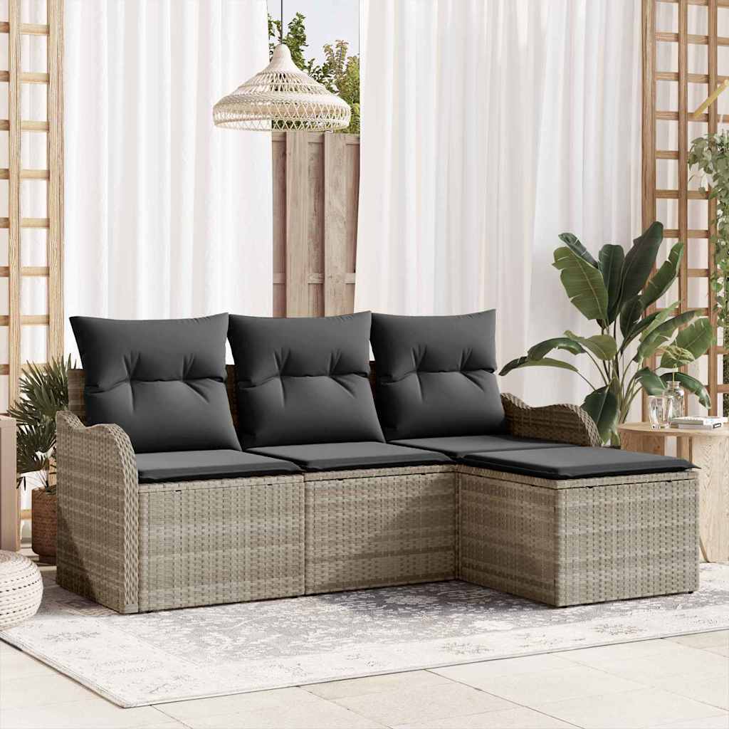 Ensemble De Canapé De Jardin 4 Pc Polyrotin