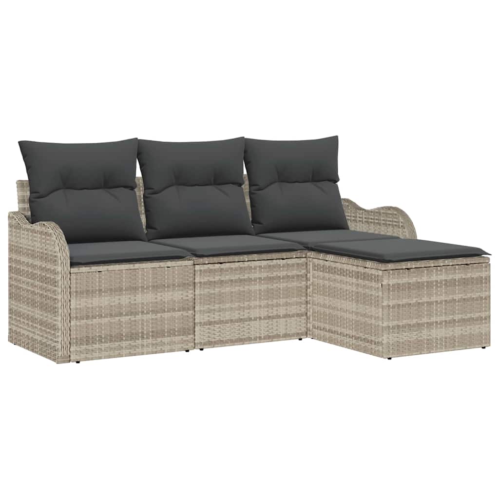 Ensemble De Canapé De Jardin 4 Pc Polyrotin