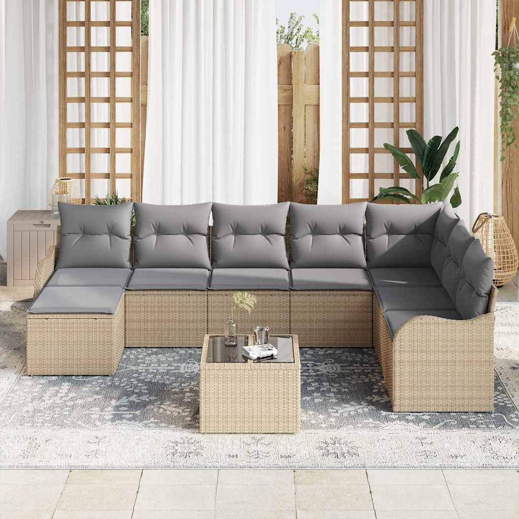 Ensemble De Canapé De Jardin 9 Pc Polyrotin