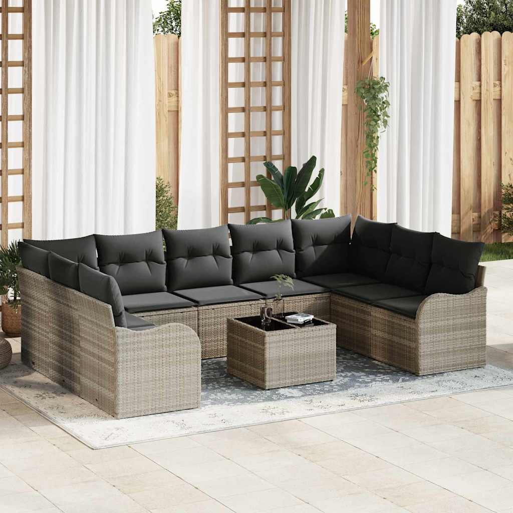 Ensemble De Canapé De Jardin 10 Pc Polyrotin