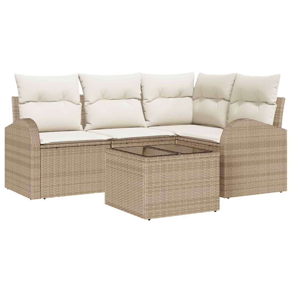 Ensemble De Canapé De Jardin 5 Pc Polyrotin