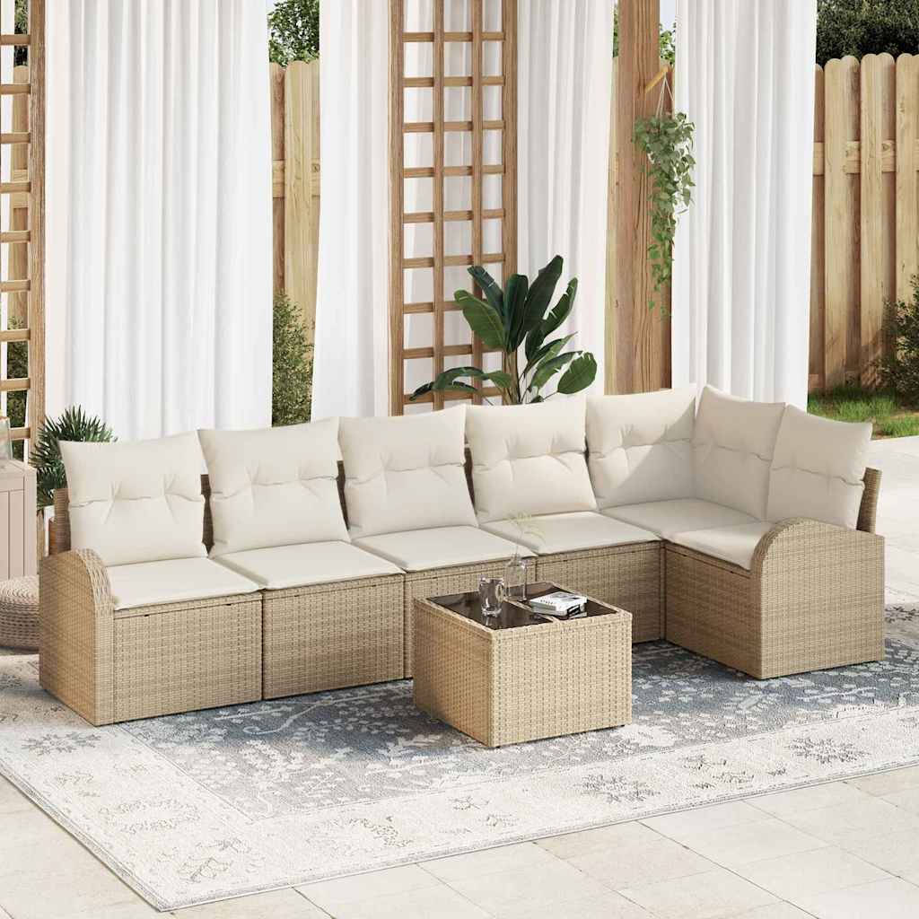 Ensemble De Canapé De Jardin 7 Pc Polyrotin