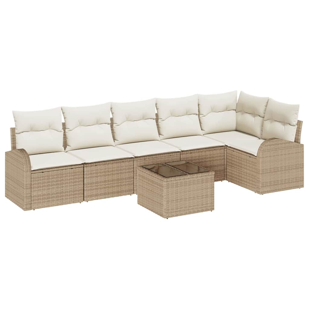 Ensemble De Canapé De Jardin 7 Pc Polyrotin