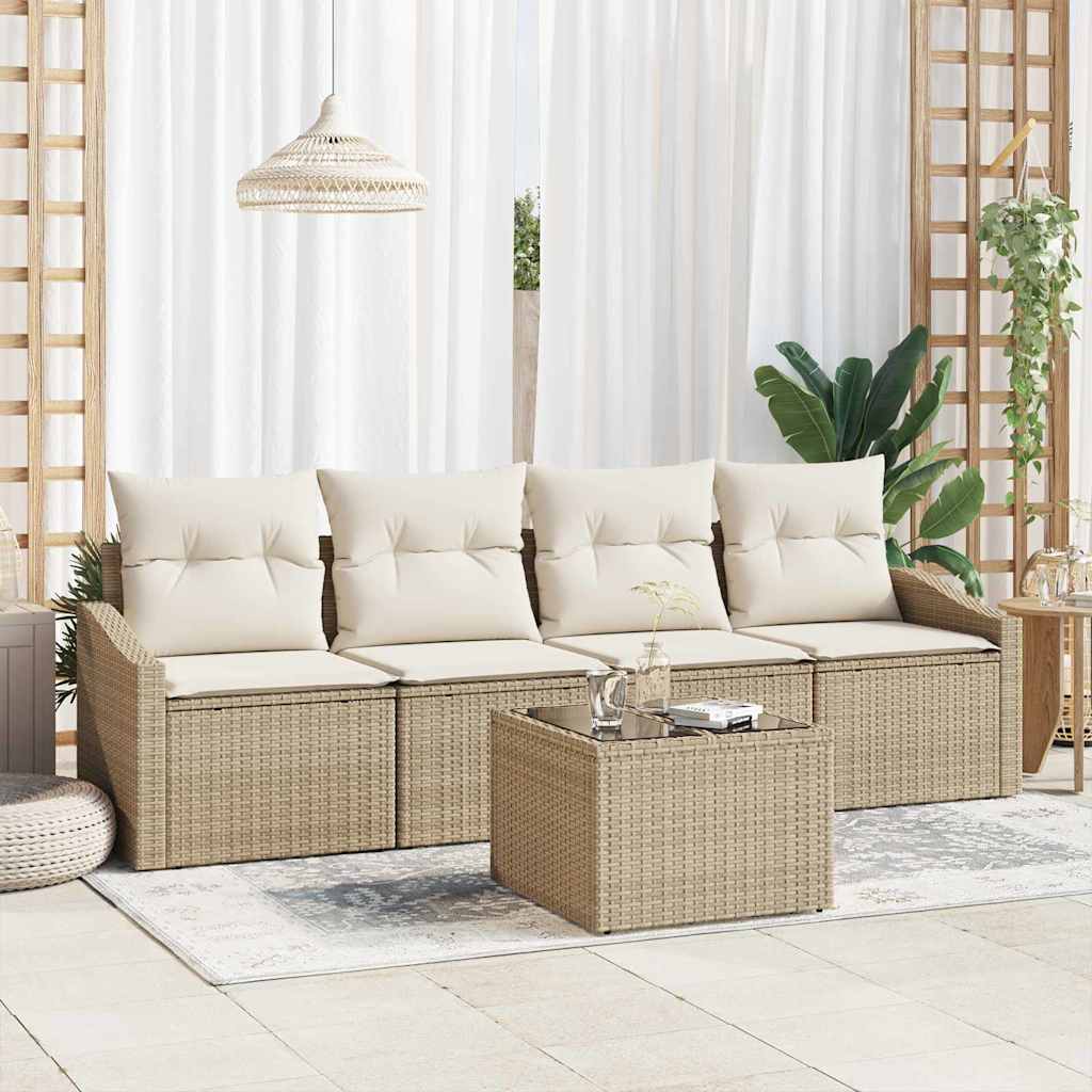 Ensemble De Canapés 5 Pc Beige Et Crème Polyrotin