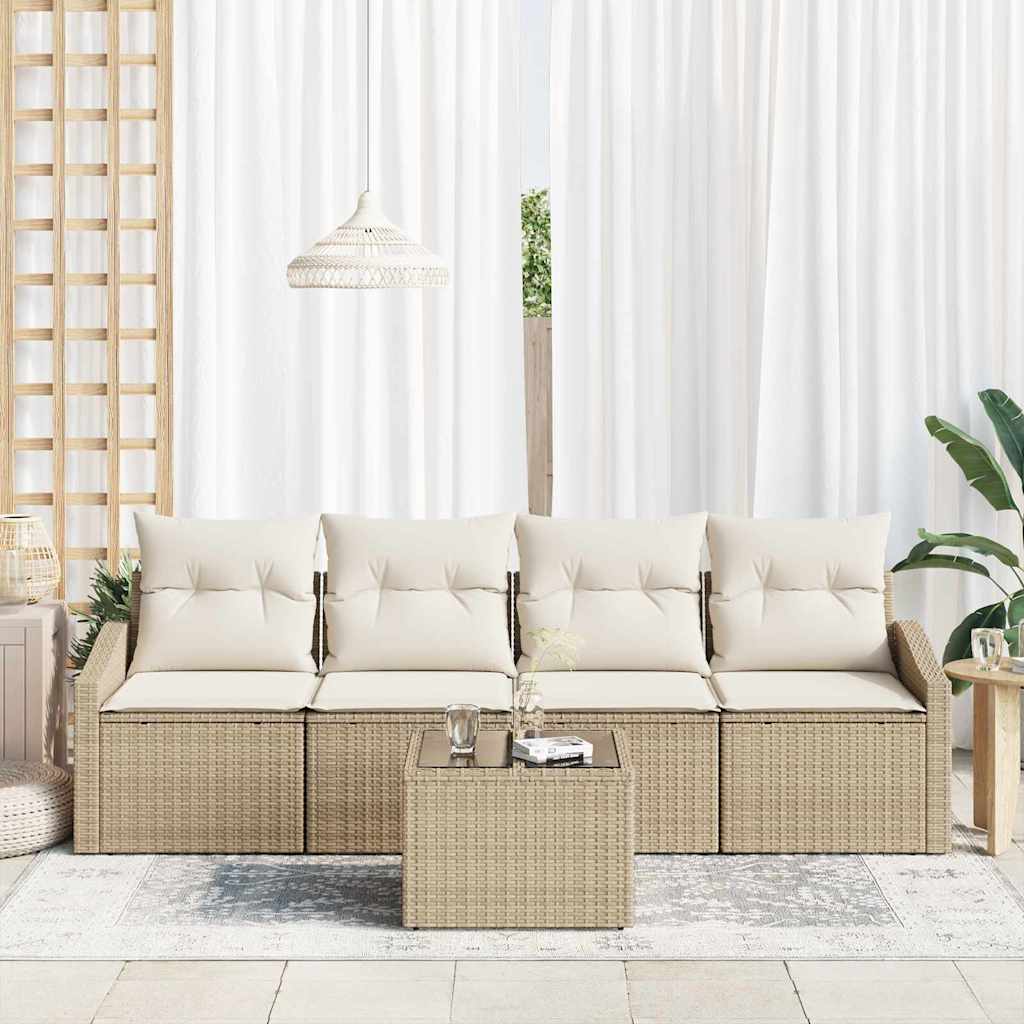 Ensemble De Canapés 5 Pc Beige Et Crème Polyrotin