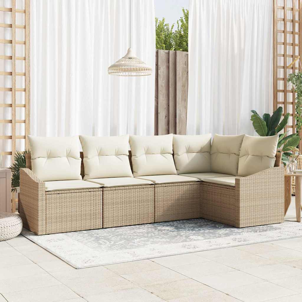 Ensemble De Canapé De Jardin 5 Pc Polyrotin