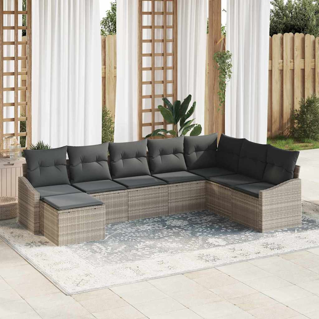 Ensemble De Canapé De Jardin 8 Pc Polyrotin