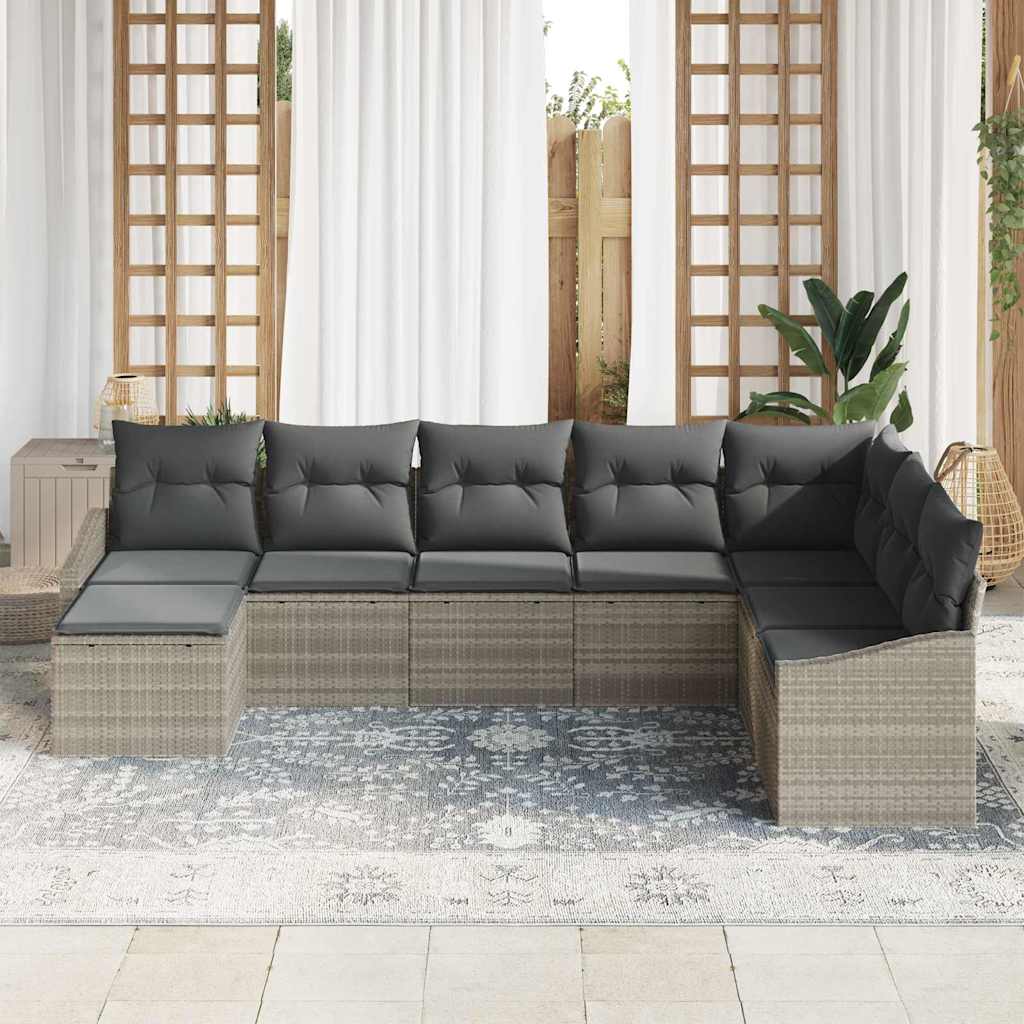 Ensemble De Canapé De Jardin 8 Pc Polyrotin