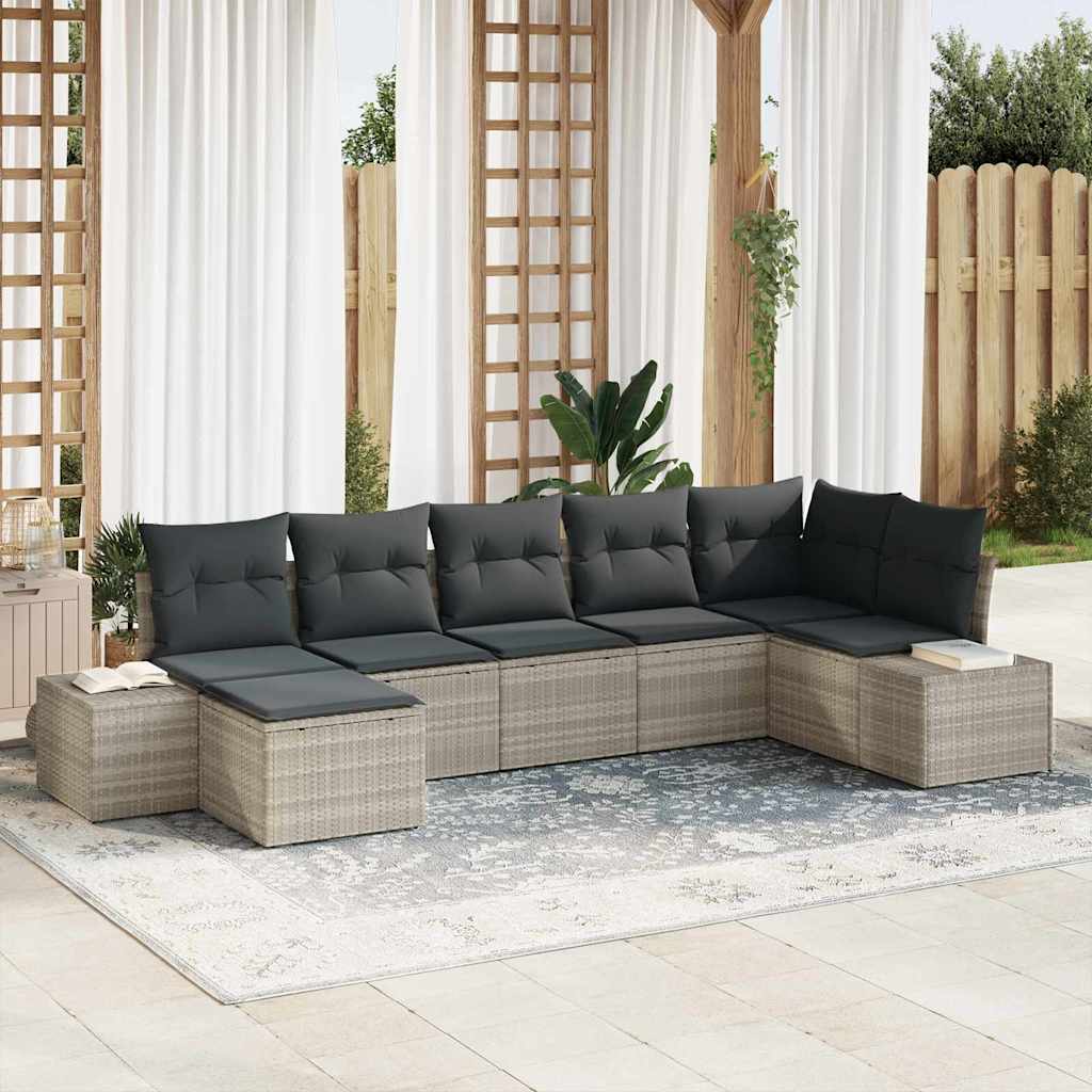 Ensemble De Canapé De Jardin 7 Pc Polyrotin