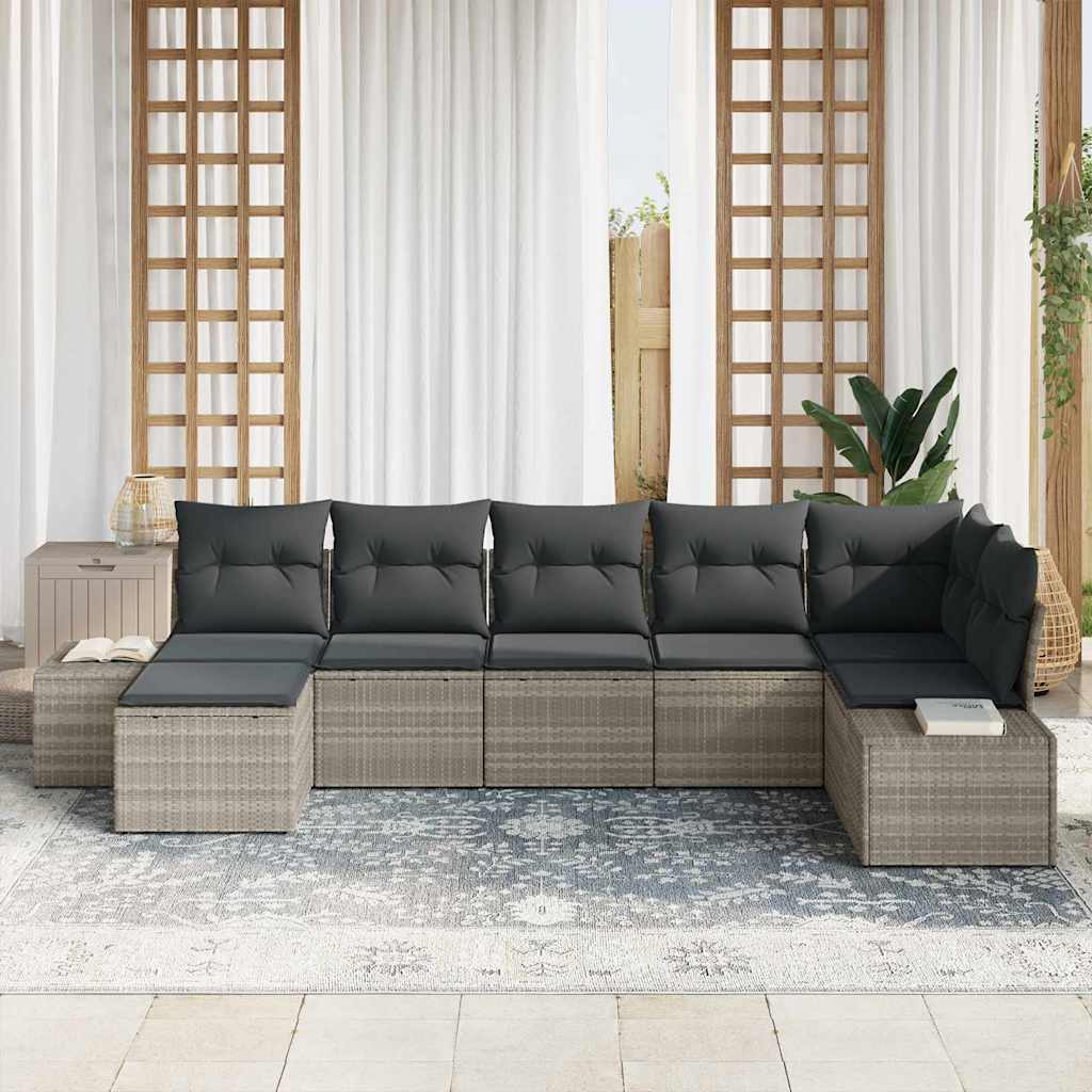 Ensemble De Canapé De Jardin 7 Pc Polyrotin