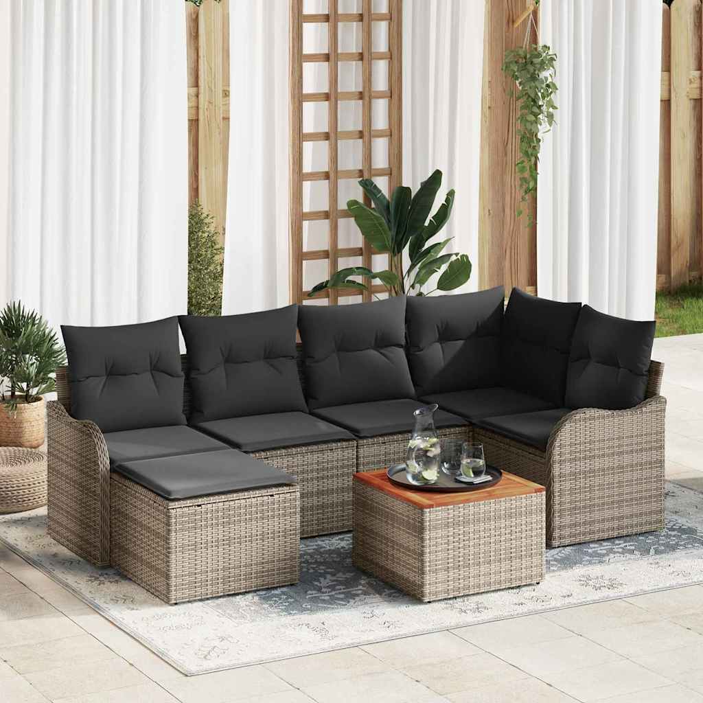 Ensemble De Canapé De Jardin 7 Pc Polyrotin