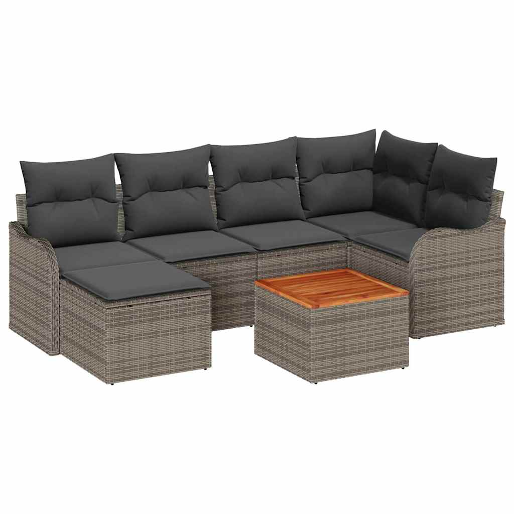 Ensemble De Canapé De Jardin 7 Pc Polyrotin