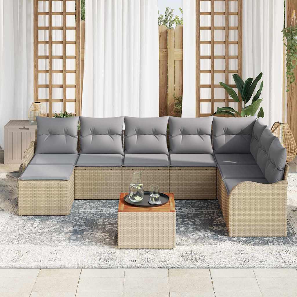 Ensemble De Canapé De Jardin 9 Pc Polyrotin