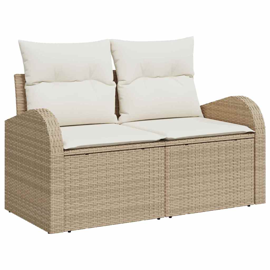 Ensemble De Canapé De Jardin 7 Pc Beige Et Crème Polyrotin