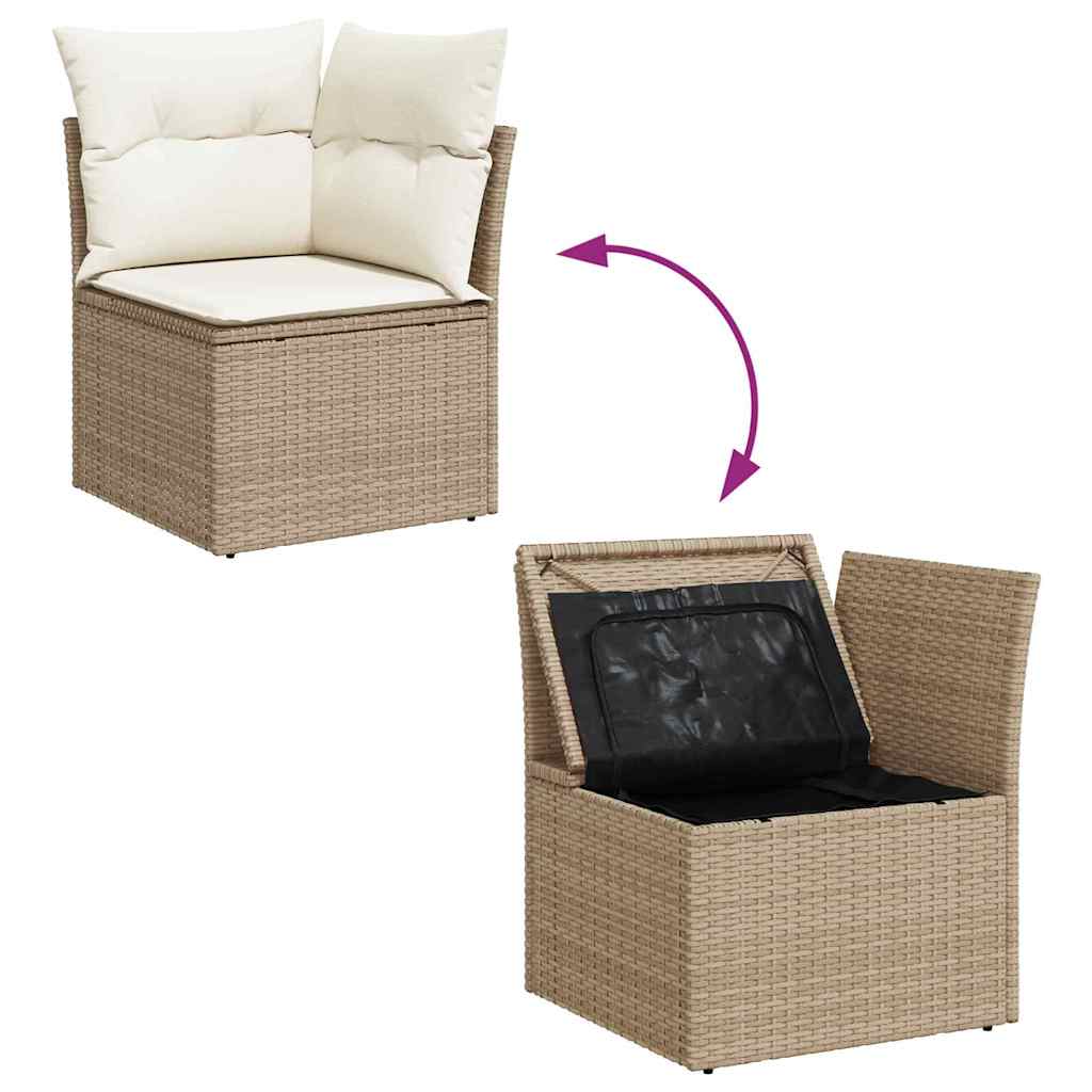 Ensemble De Canapé De Jardin 7 Pc Beige Et Crème Polyrotin