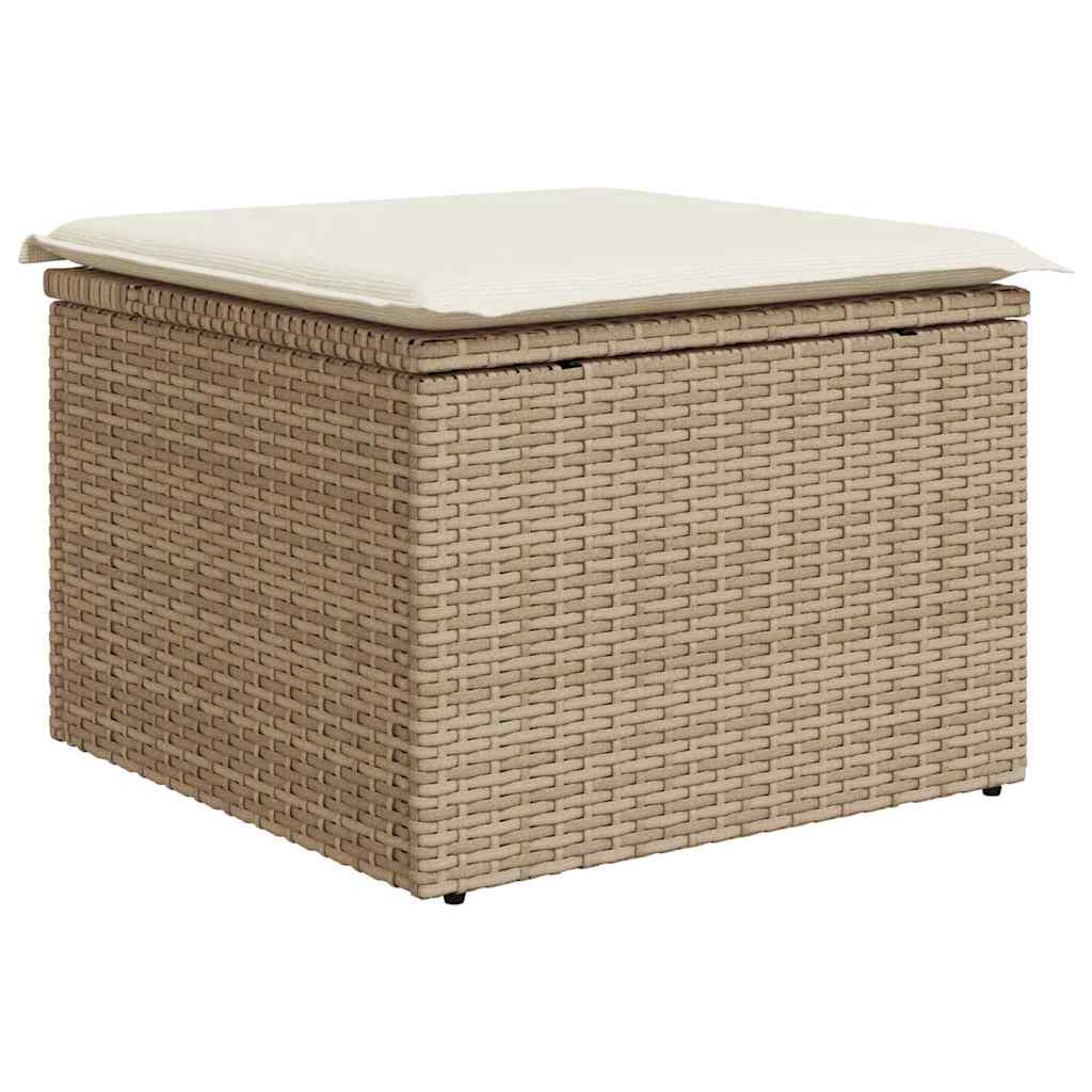 Ensemble De Canapé De Jardin 6 Pc Beige Et Crème Polyrotin