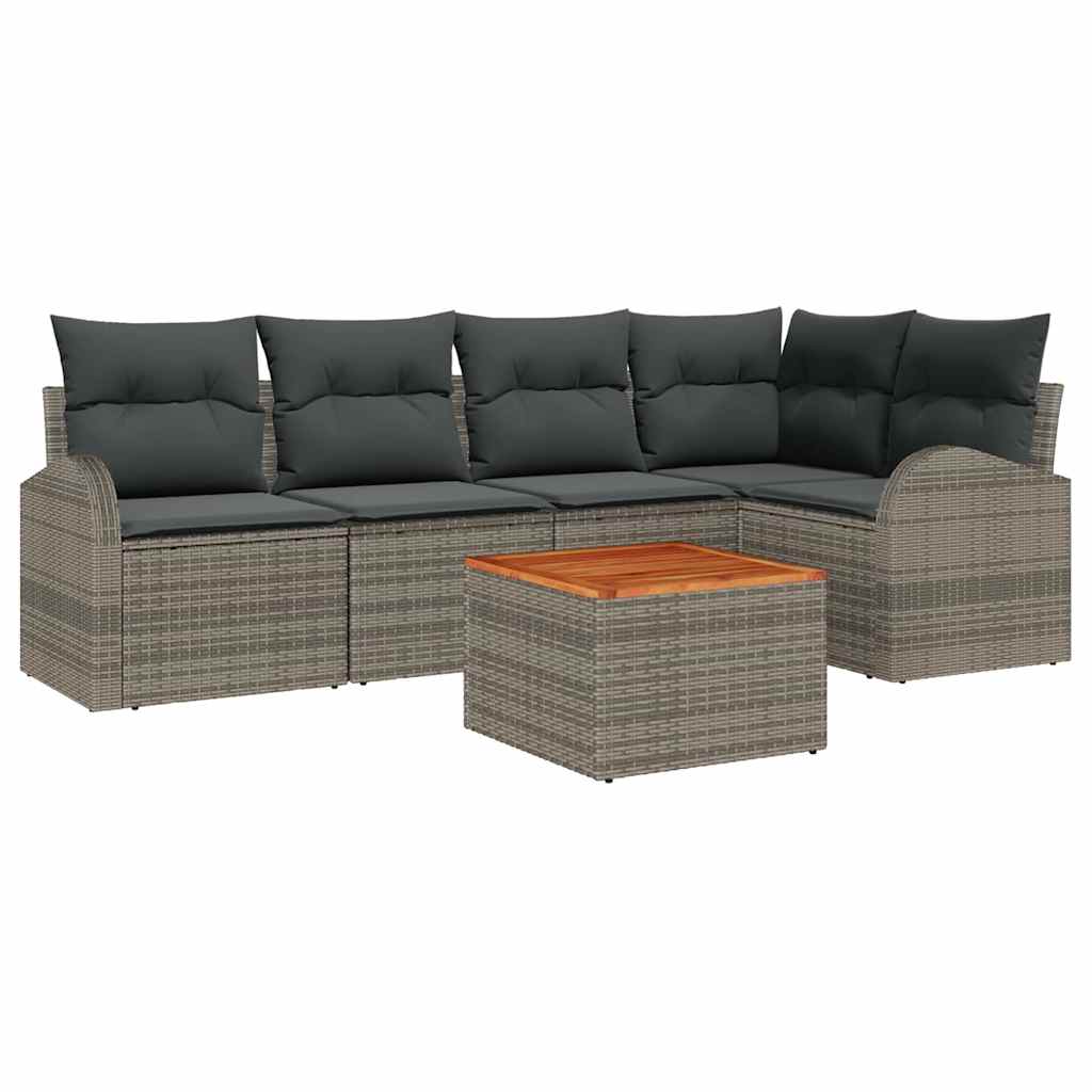Ensemble De Canapé De Jardin 6 Pc Polyrotin