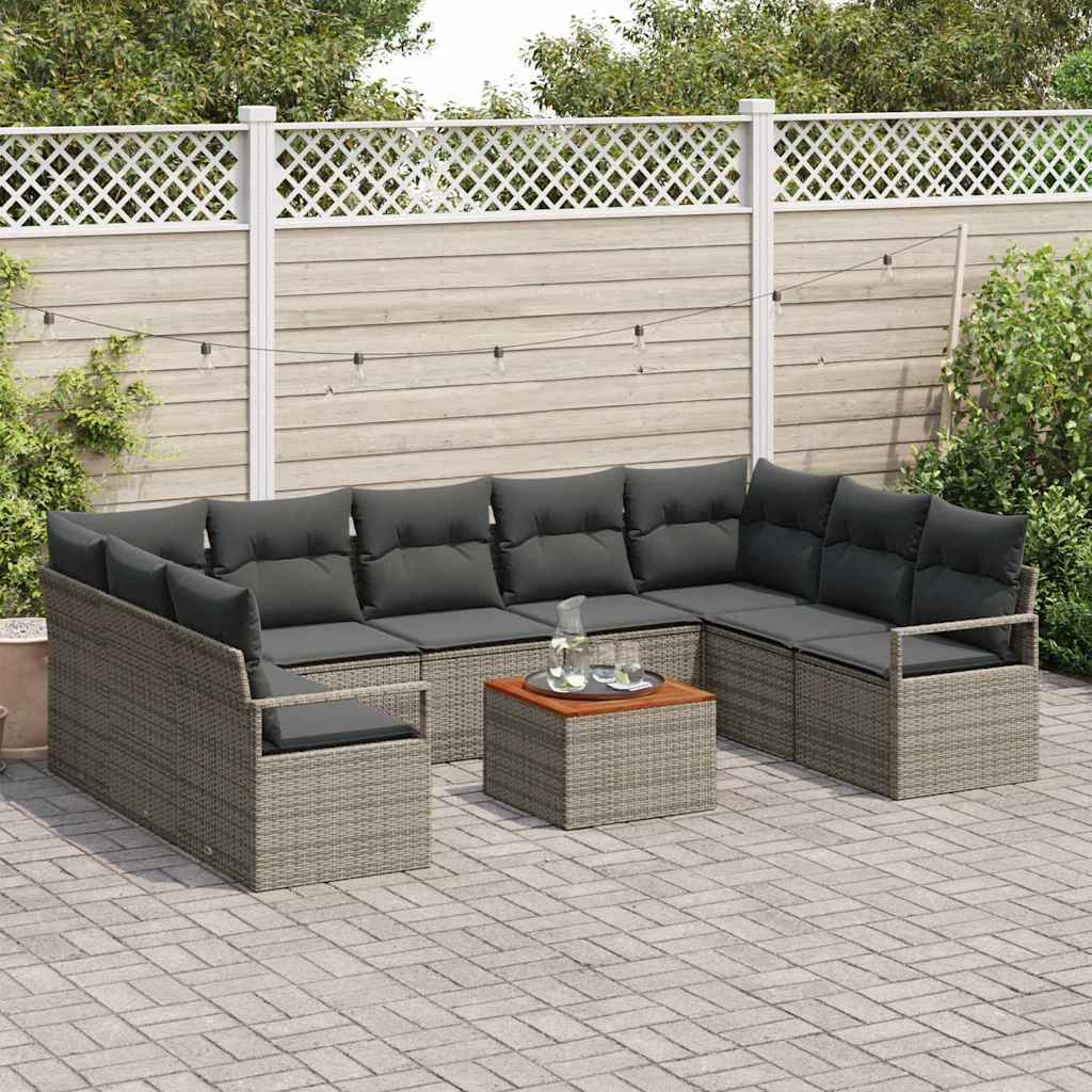 Ensemble De Canapé De Jardin 10 Pc Polyrotin