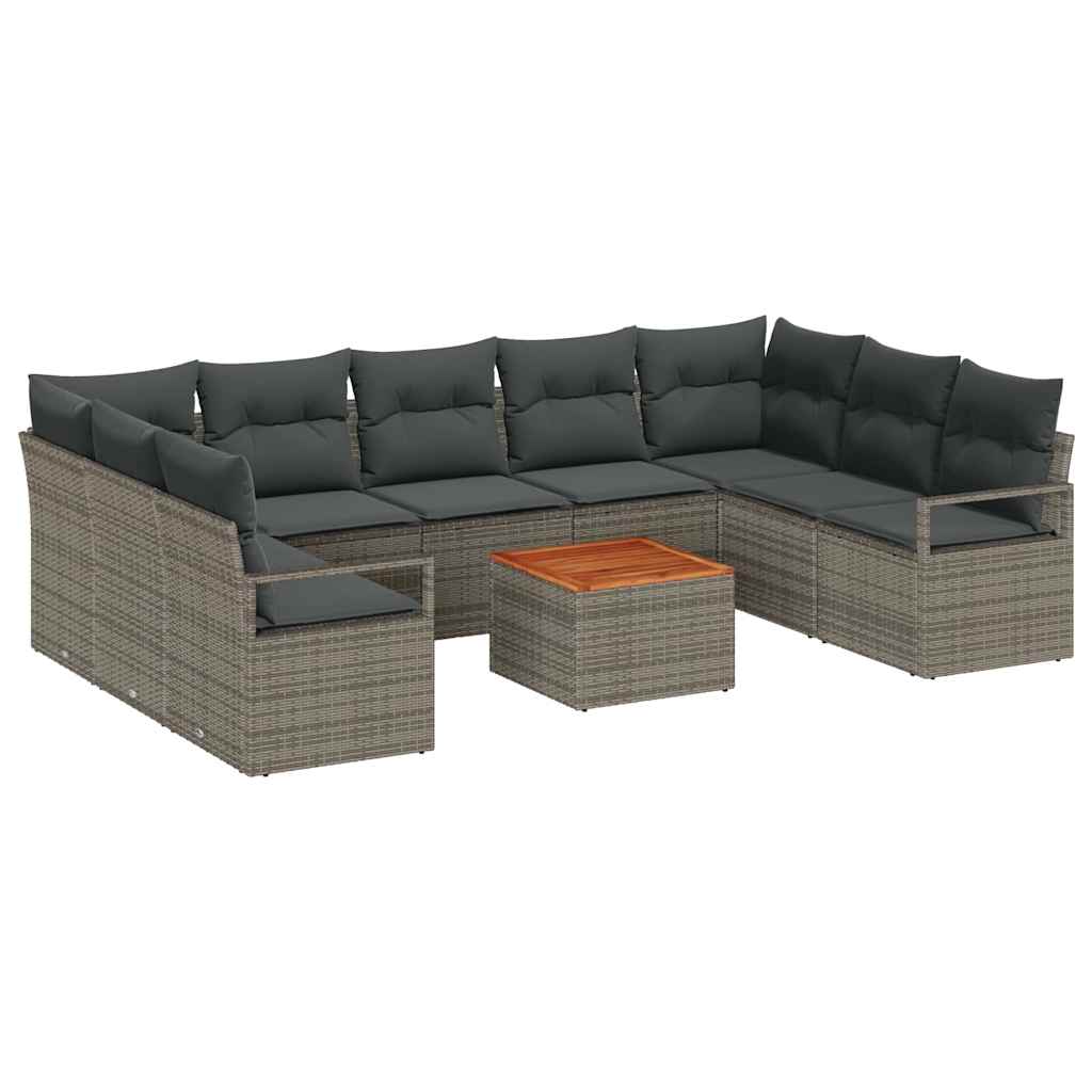 Ensemble De Canapé De Jardin 10 Pc Polyrotin