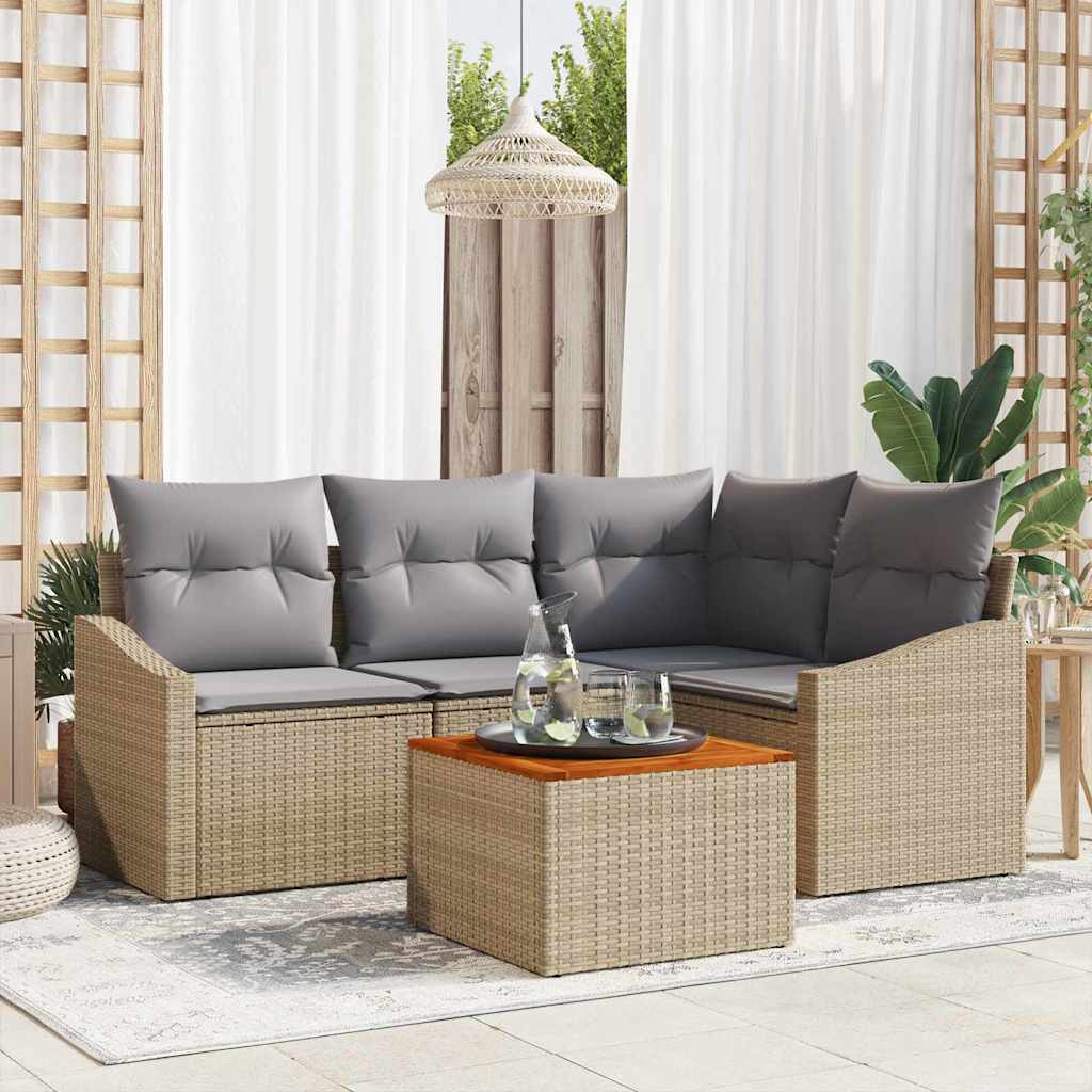 Ensemble De Canapé De Jardin 5 Pc Polyrotin