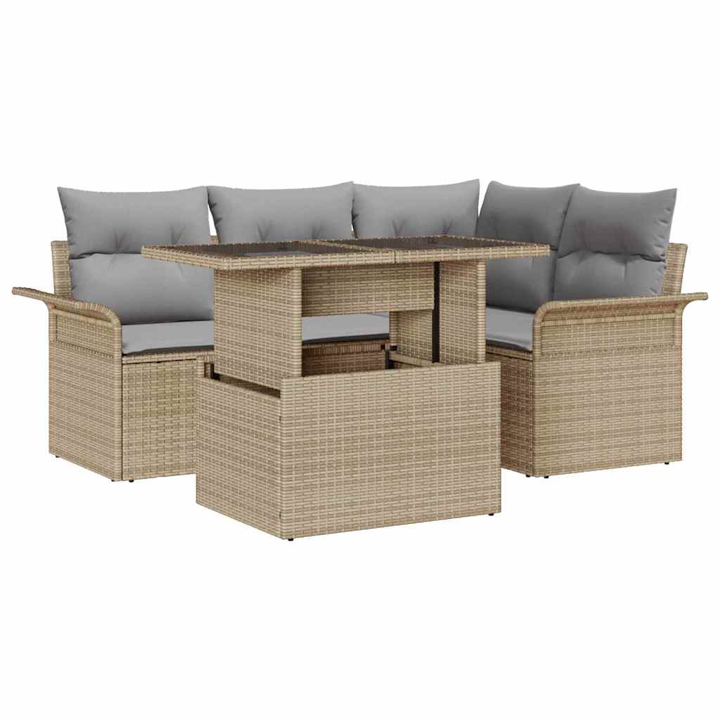 Ensemble De Canapé De Jardin 5 Pc Beige